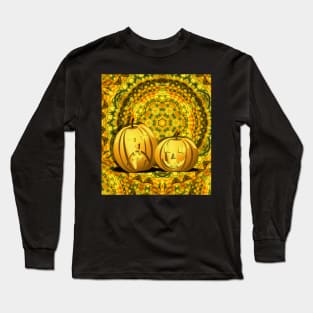 Halloween pumpkins and fall kaleidoscope Long Sleeve T-Shirt